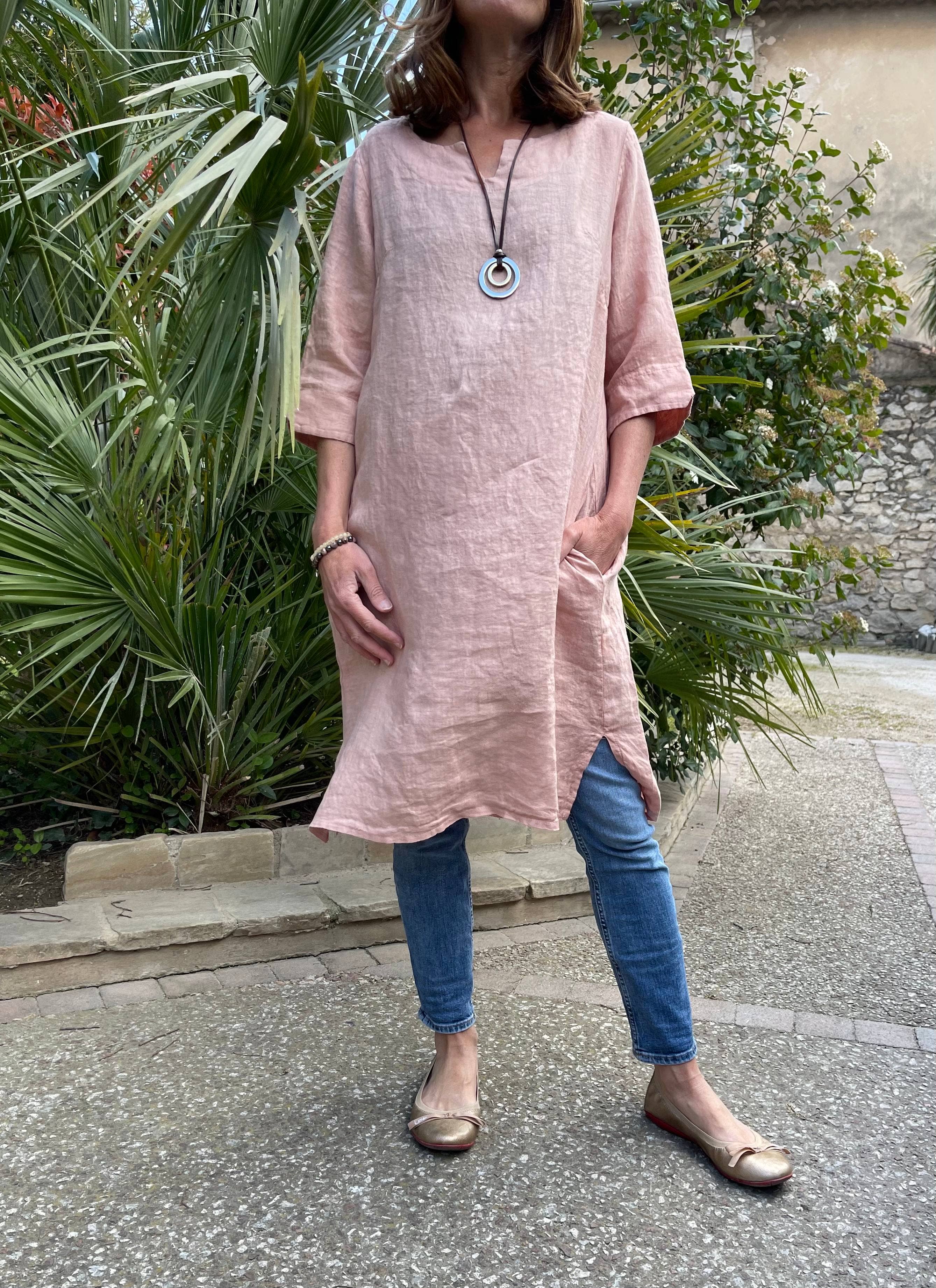 All colors Linen dress REF: 6584 for wholesale on Faire4