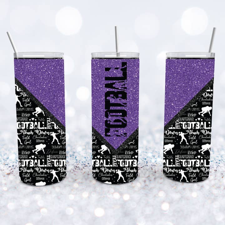 Football - Purple Tumbler for wholesale by Beyond Bayside