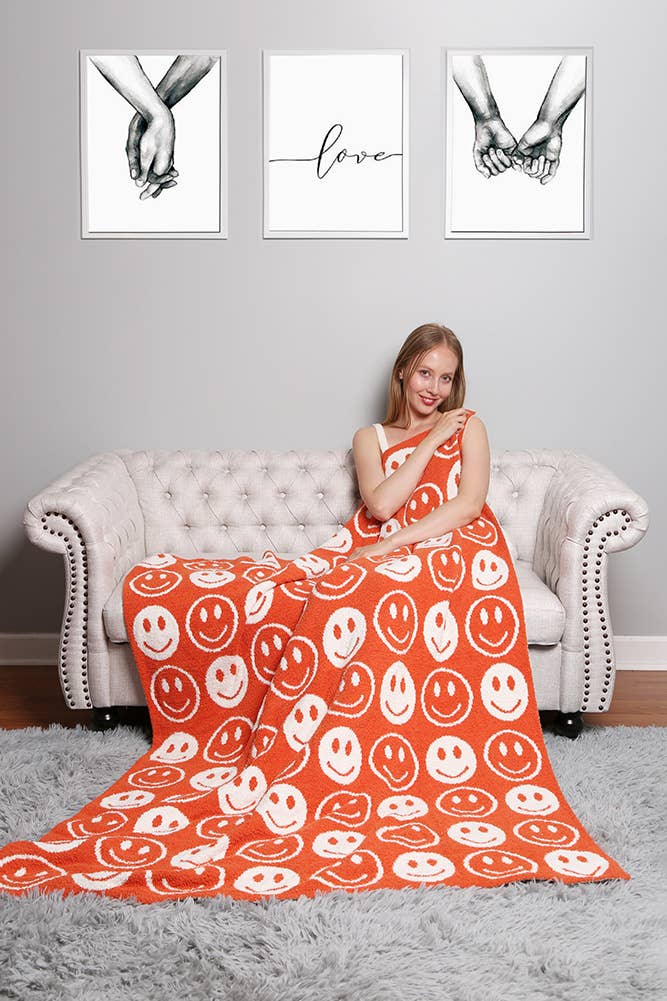 Hana - Wholesale Throw Blanket - Luxury Soft Happy Face Throw Blanket13