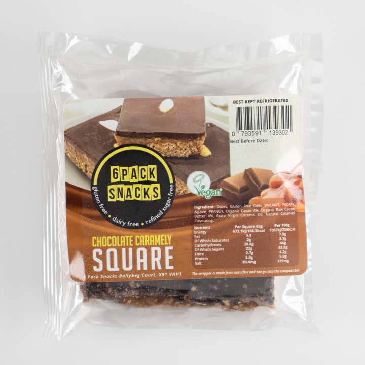 Raw Chocolate Caramel Slice for wholesale by 6 PACK SNACKS