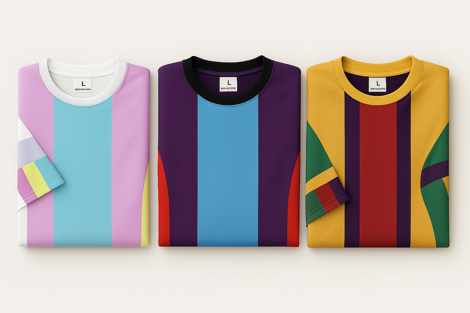 Factory Blanks – wholesale T-shirt – men's – SUNSET RETRO STRIPE BOXY JERSEY – NEW STYLE STREETWEAR
10