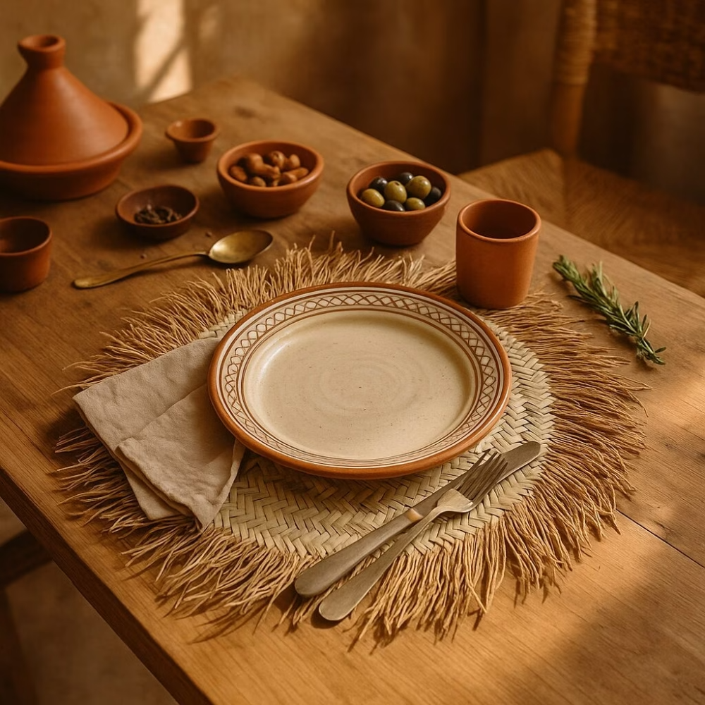 High crafty – wholesale Placemat – Handmade Raffia Round Tassel Placemats with Fringes – 40 cm 1