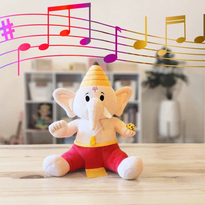 Baby Ganesh (Medium 11") Mantra Singing Plush Toy for wholesale by Modi Toys