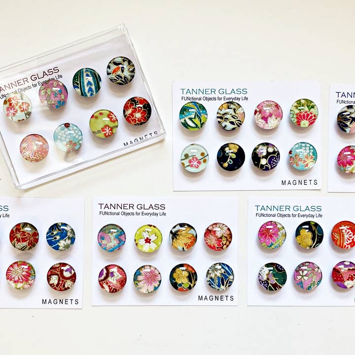 Tanner Glass - Wholesale Magnet - Magnets: Japanese Chiyogami Magnets Best Seller: Mixed Bag