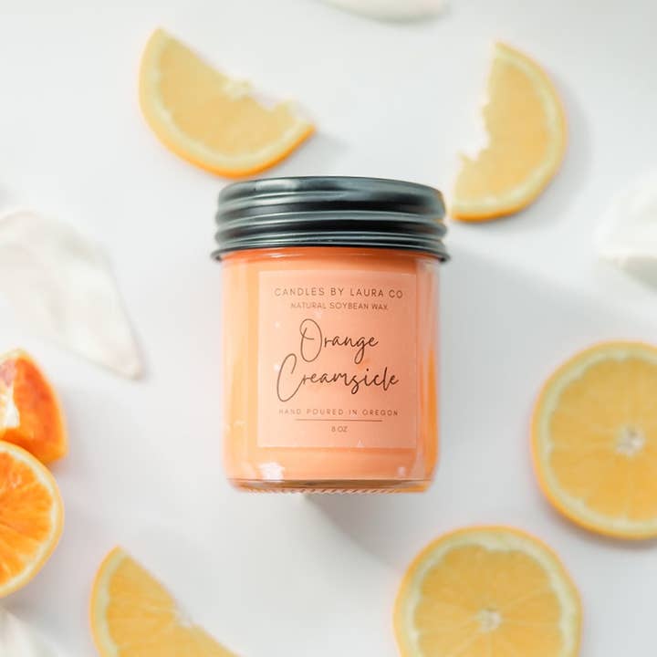 Candles By Laura - Wholesale Jar/Filled Candle - Orange Creamsicle Soy Jar Candle