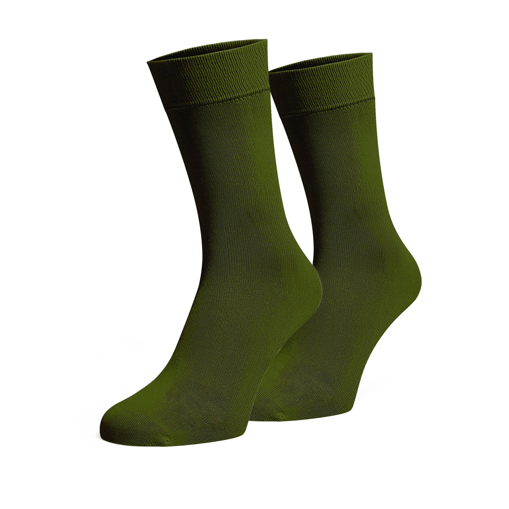 ONESCK – Großhandel Socken - Unisex – Olivgrüne Bio-Baumwoll-Crewsocken0