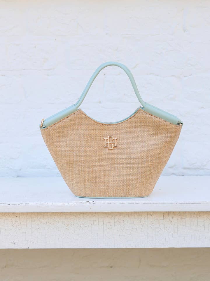 Leland Mini Tote Natural Mint for wholesale by Caroline Hill