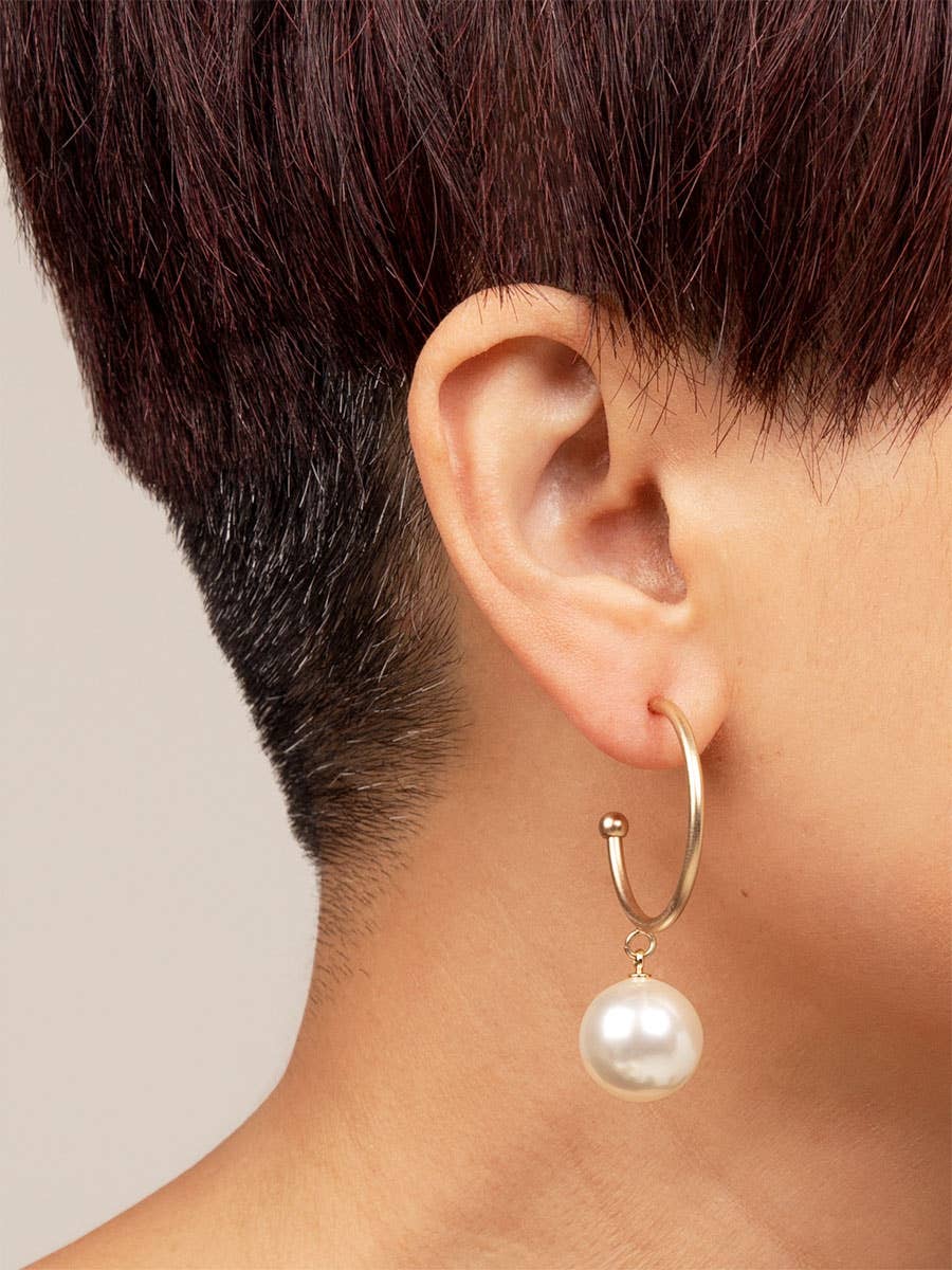 Pearl Bead Hoop Earring for wholesale on Faire1
