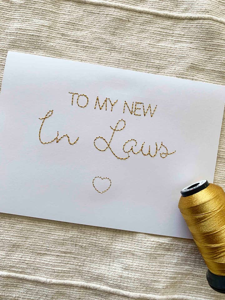 Carte de mariage brodée à mon nouveau beau-frère 5 « x 7" pour la vente par M&N Mercantile