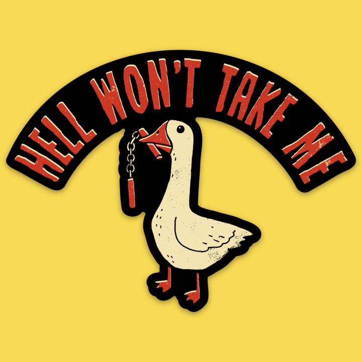 'Hell Won't Take Me' Sticker for wholesale by Wicked Clothes