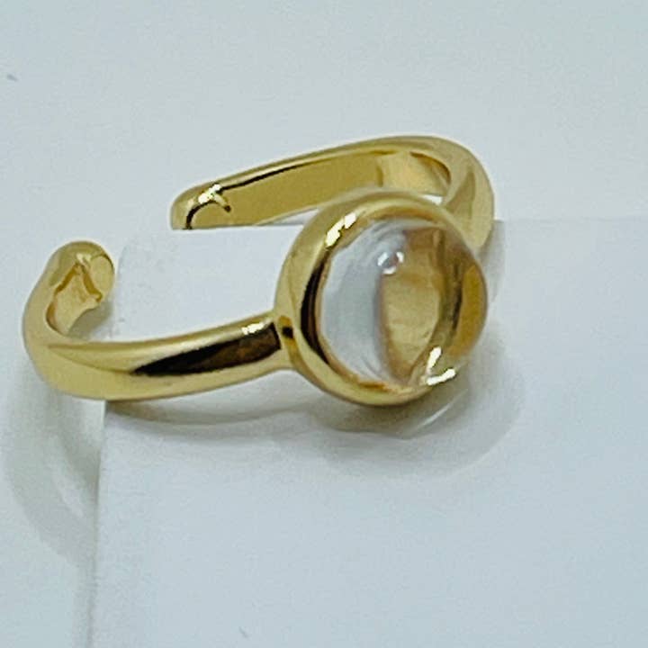 Whisper Adjustable Ring - Crystal Quartz for wholesale by Carla Dieterich