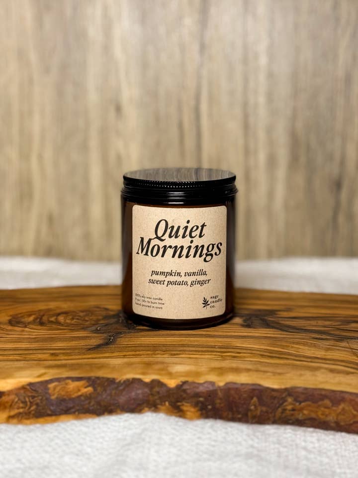 Quiet Mornings - 100% Soy Wax Candle for wholesale by Sage Candle Co.