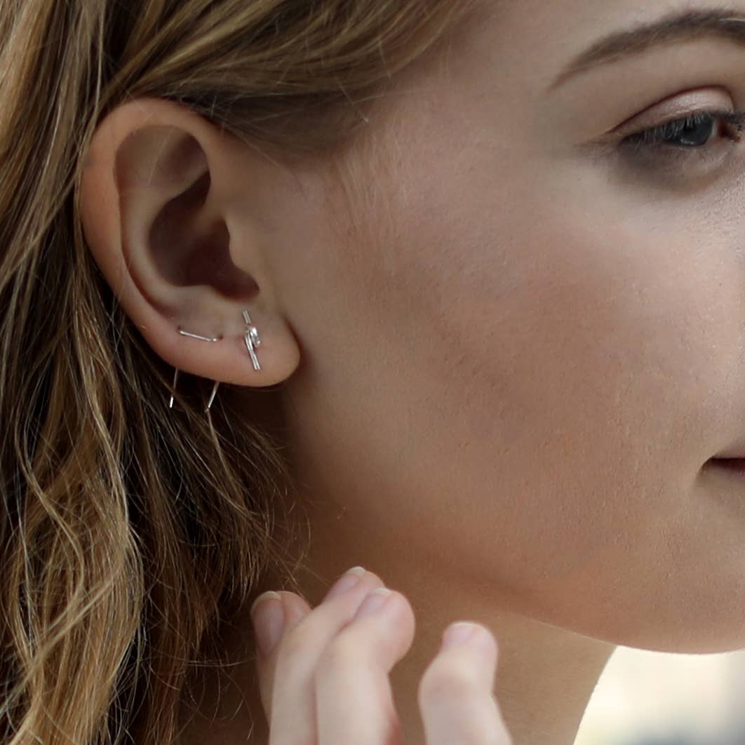 NVMBR DCMBR - Wholesale Stud/Post Earrings - Mini Curly Q Stud2