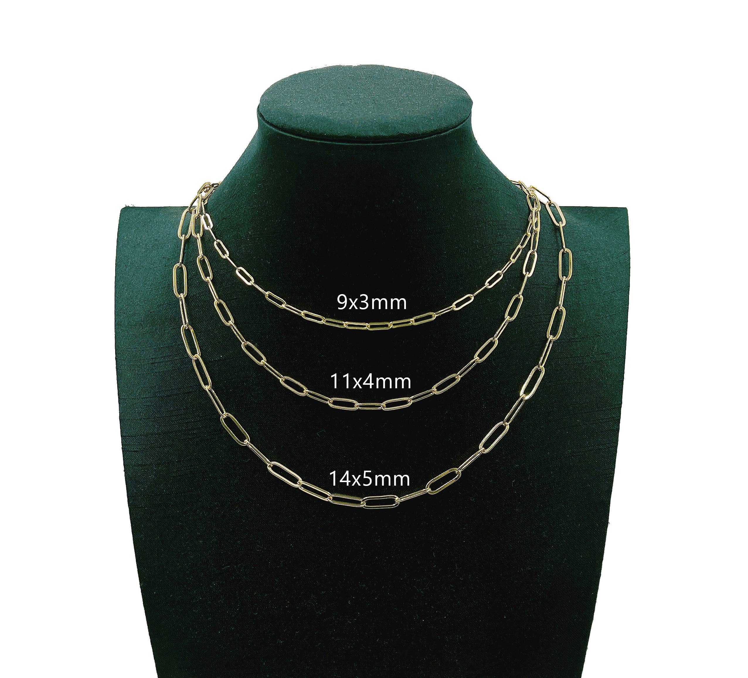 Beads Creation - Wholesale Link & Chain Necklace - Paper Clip Link Chain, Gold Filled Paperclip Necklace CH2555