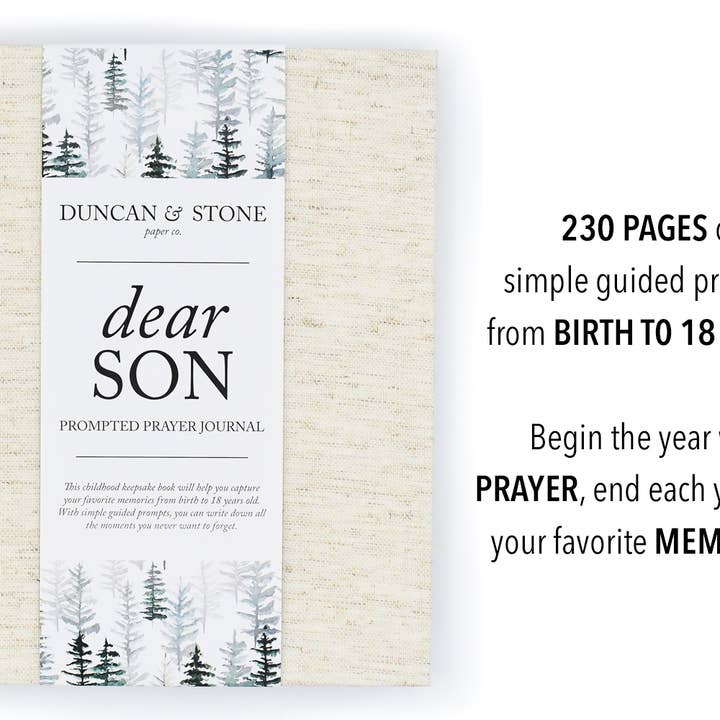 Duncan & Stone Paper Co. - Wholesale Journal/Diary - Dear Son Childhood Keepsake Book | Gift for Mom or Spouse