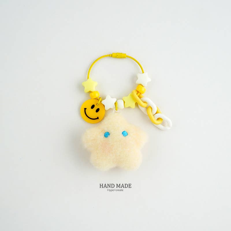 MKS America - Wholesale Keychain - Women's - Fluffy Moon Star Keychain Cute Smiley Bag Charm Gift1