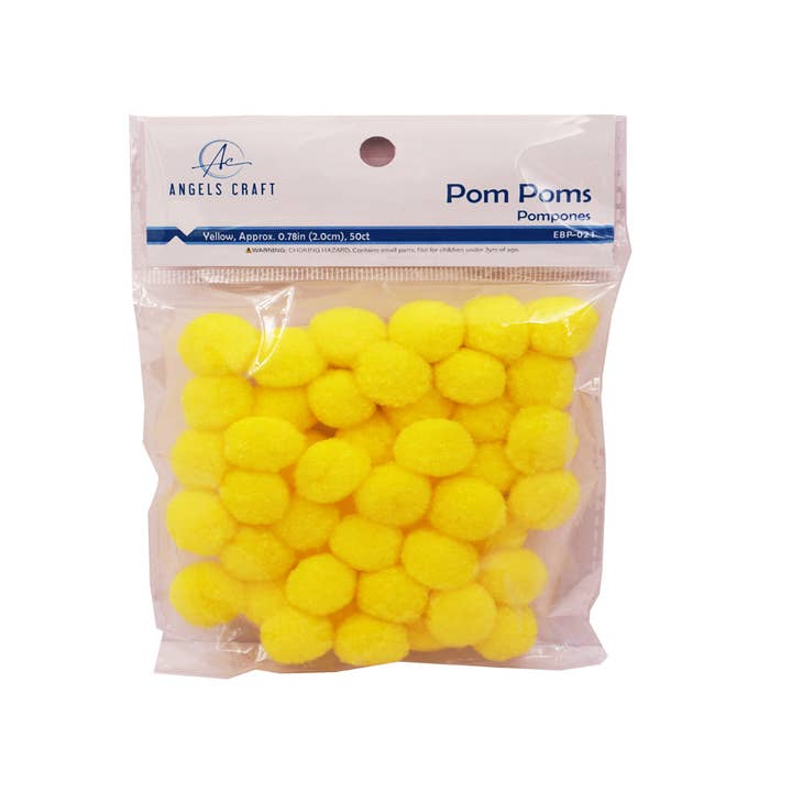 Angels Craft - Wholesale Craft supplies - 50ct Craft Pom Poms – Assorted Colors for DIY & Decor6