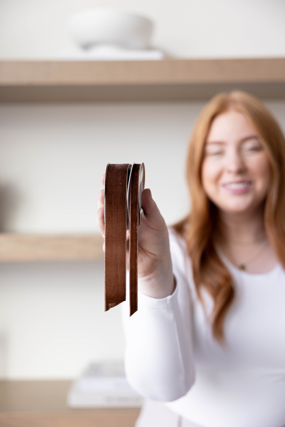 Luxe B Co - Wholesale Ribbon - Gift Wrapping - Ribbon Brown Velvet Christmas Decor Luxe B Co.5