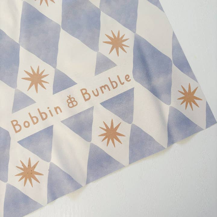 Blue Harlequin Messy Mat – Waterproof, Wipe Clean for wholesale by Bobbin and Bumble - Baby Changing Mats
