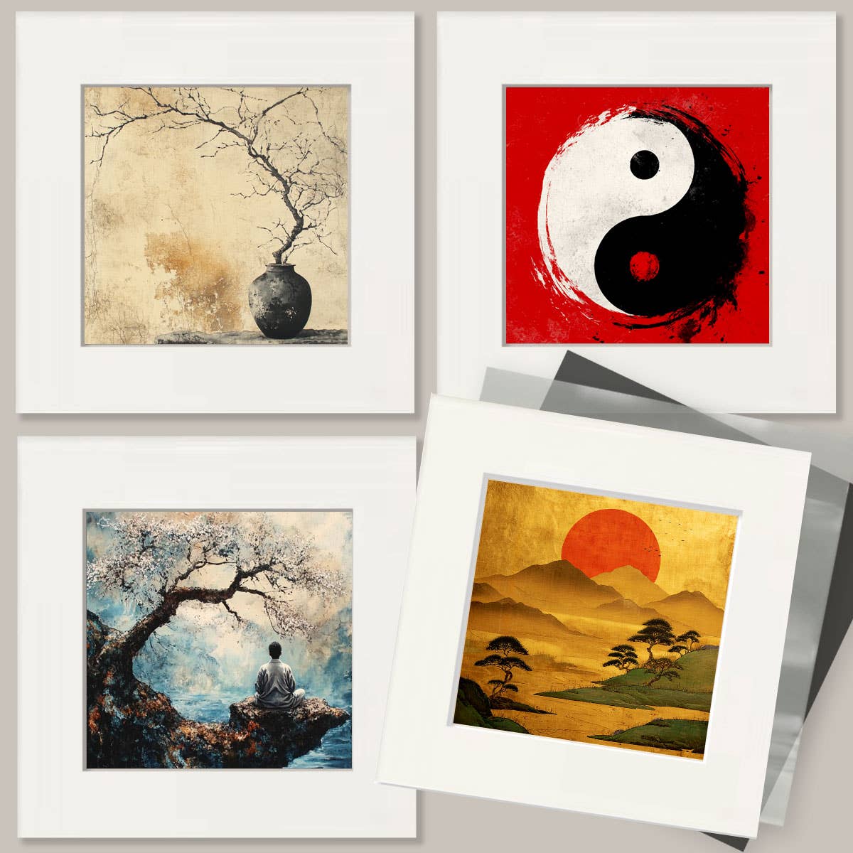 Mowbi – wholesale Art print – Vintage Asian Landscape Zen Art Print - 8"x10" Artwork for 11"x14" Frame2