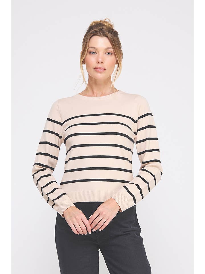 Allie Rose - Wholesale Knit Top - Women's - Fine gauge striped sweater5
