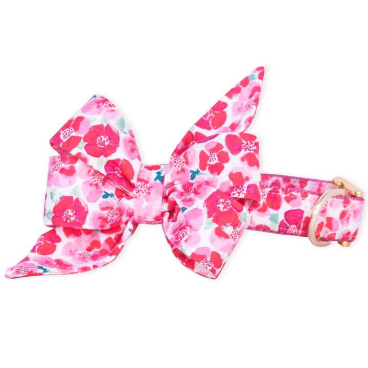 Collier pour chien Pink Primrose Belle Bow pour la vente par Crew LaLa