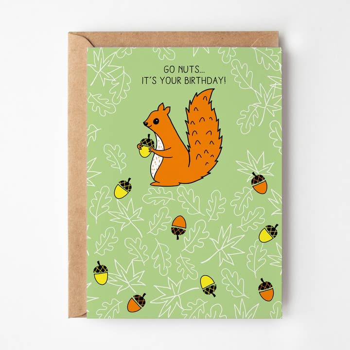 Squirrel Birthday Card | Go Nuts! for wholesale by Happy Street