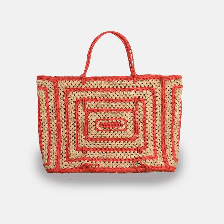SANS-ARCIDET PARIS - Wholesale Tote Bag - Women's - Coco - Two-tone raffia tote bag3