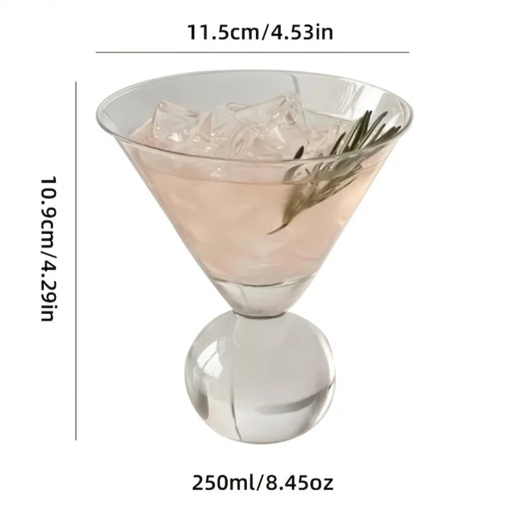 BRECK + FOX - Wholesale Cocktail/Liquor Glass - Crystal Globe Martini Glass3