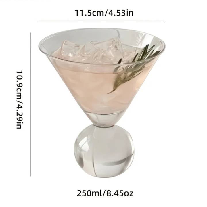 BRECK + FOX - Wholesale Cocktail/Liquor Glass - Crystal Globe Martini Glass3