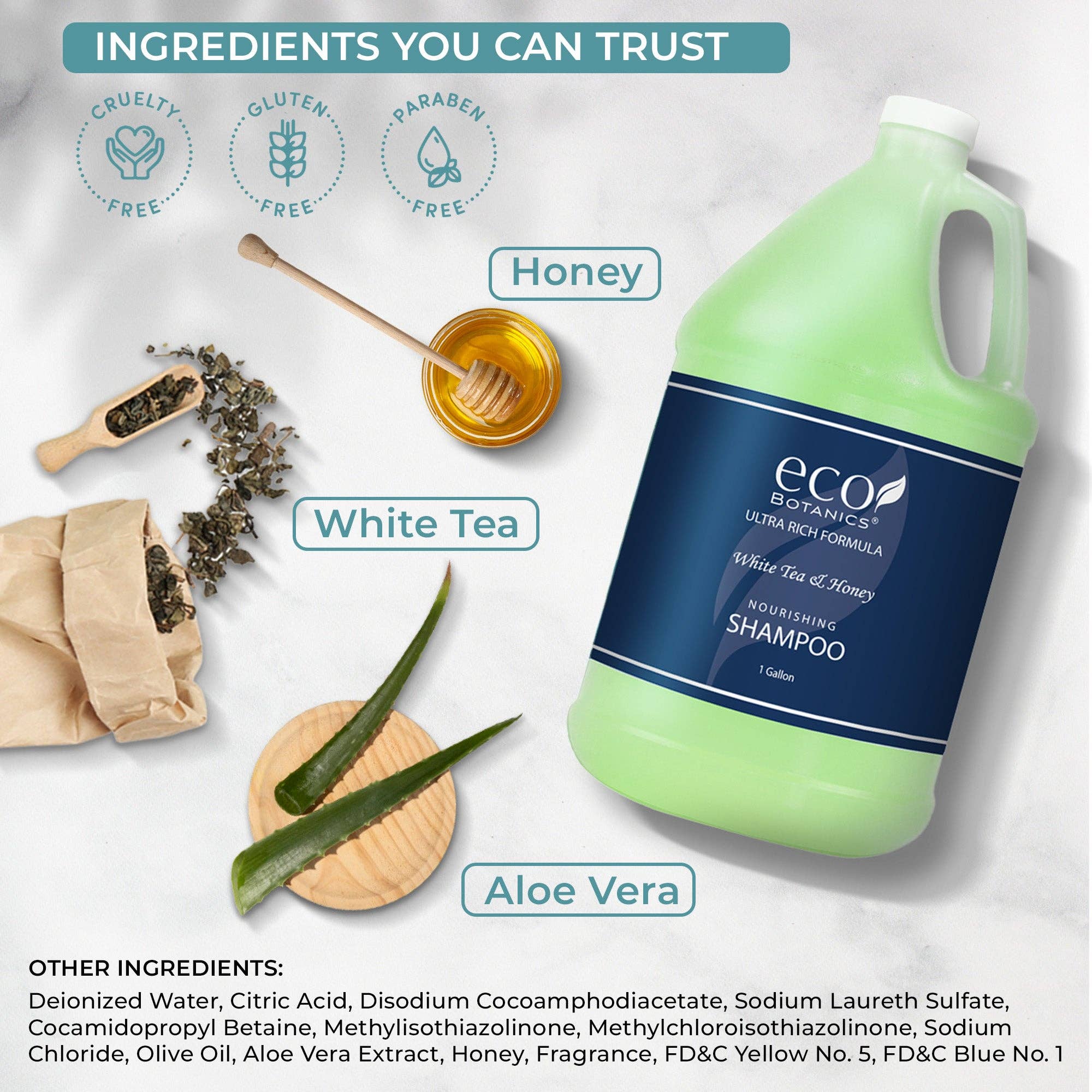 Diversified Hospitality Solutions - Wholesale Hair Shampoo - Eco Botanics Hotel Shampoo | 1 Gallon | Designed to Refill Soap Dispensers | by Terra Pure (Set of 4)3