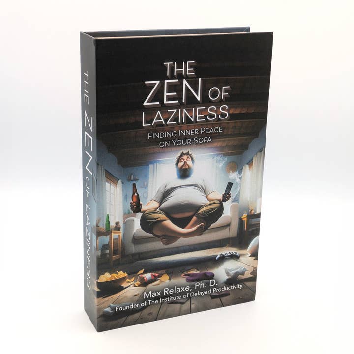 The Zen of Laziness – Humorous Fake Book Box Decorative Hidden Storage | Novelty Gag Gift | Quirky Home Décor for wholesale by Book Boxes