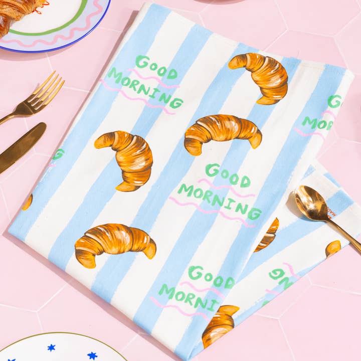 Eleanor Bowmer - Wholesale Tea towel - Good Morning Croissant Tea Towel1