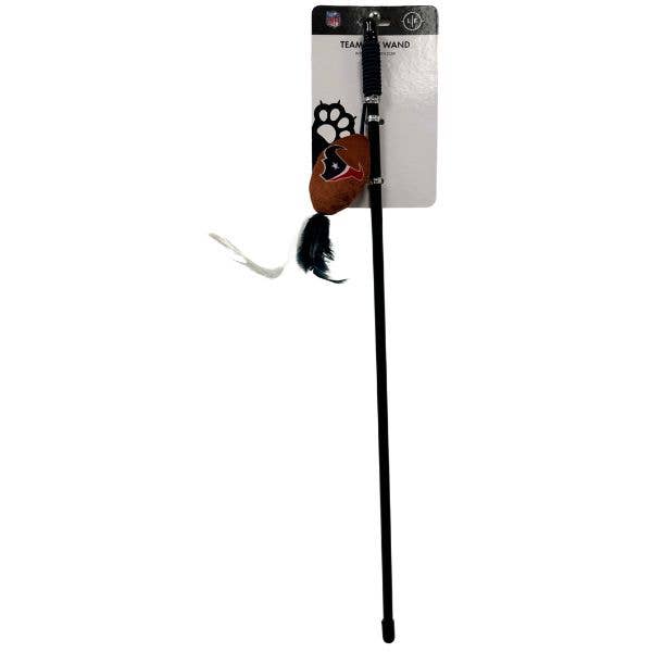 Houston Texans Pet Toys - 18" Plush Feather Cat Wands for wholesale by St. Louis Wholesale LLC