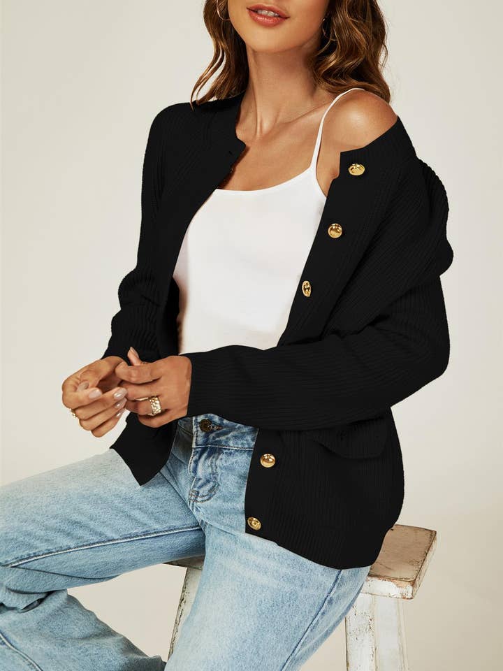 Detalhes de Bolso Casaco de Malha Preto por atacado de FS Collection (Germany)