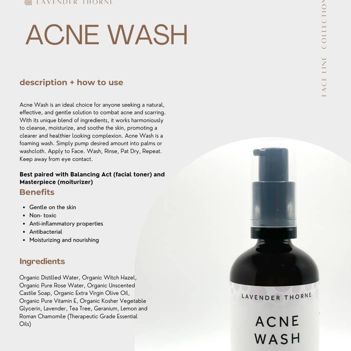 Lavender Thorne - Wholesale Facial Cleanser - Acne Wash Natural Facial Cleanser, Pore Unclogging2