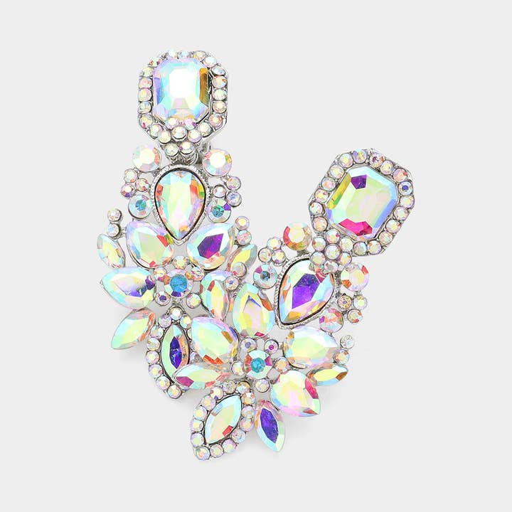 Sensibling Corp. - Vendita all'ingrosso Orecchini a clip - Orecchini a clip da sera con pietra quadrata a marchesa appuntita11