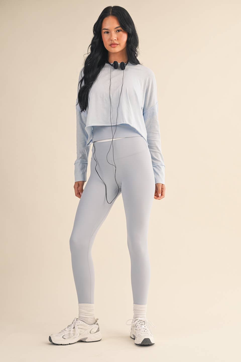 KIMBERLY C - Wholesale Athletic Top - Women's - Cotton Slub Cutout Back Long Sleeve Layering Top9