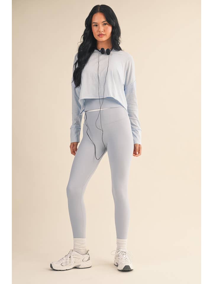 KIMBERLY C - Wholesale Athletic Top - Women's - Cotton Slub Cutout Back Long Sleeve Layering Top9