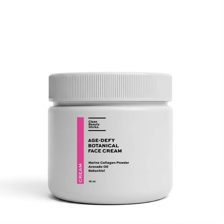 Clean Beauty Works. - Wholesale Anti-Aging Moisturizer - Age-Defy Botanical Face Cream, Bakuchiol & Marine Collagen