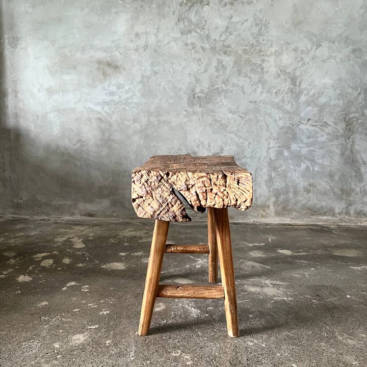 Office Objets - Wholesale Bench - Small organic bench in blonde Asian teak with four legs - Sepuluh43
