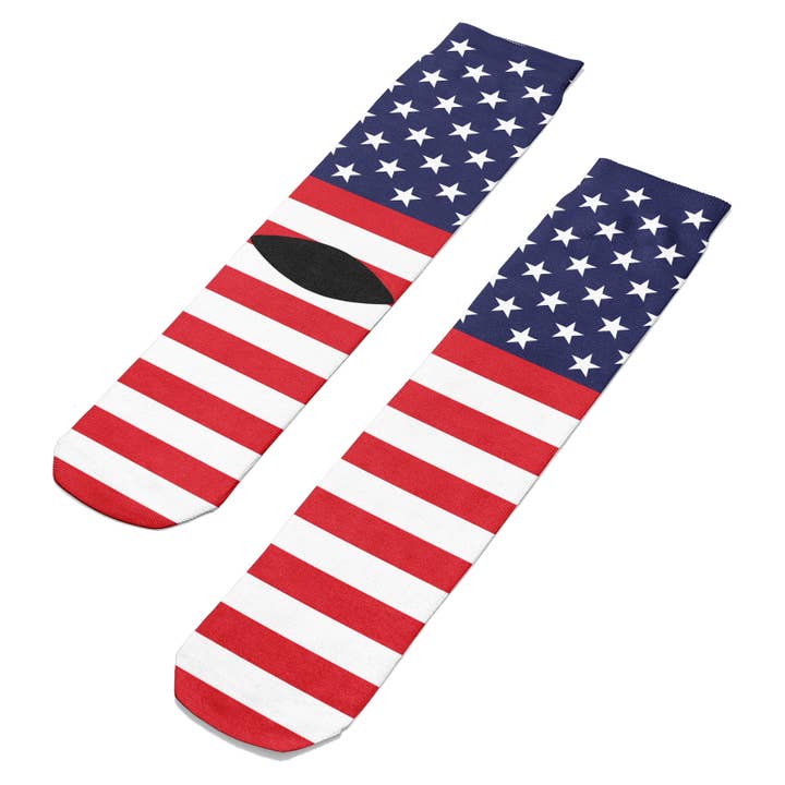 American Flag Novelty Socks for wholesale by Footnotes Novelty Socks