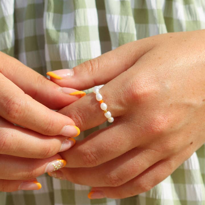 Anillo Elástico con Perlas de Playa Mawun para venta al por mayor de Pineapple Island