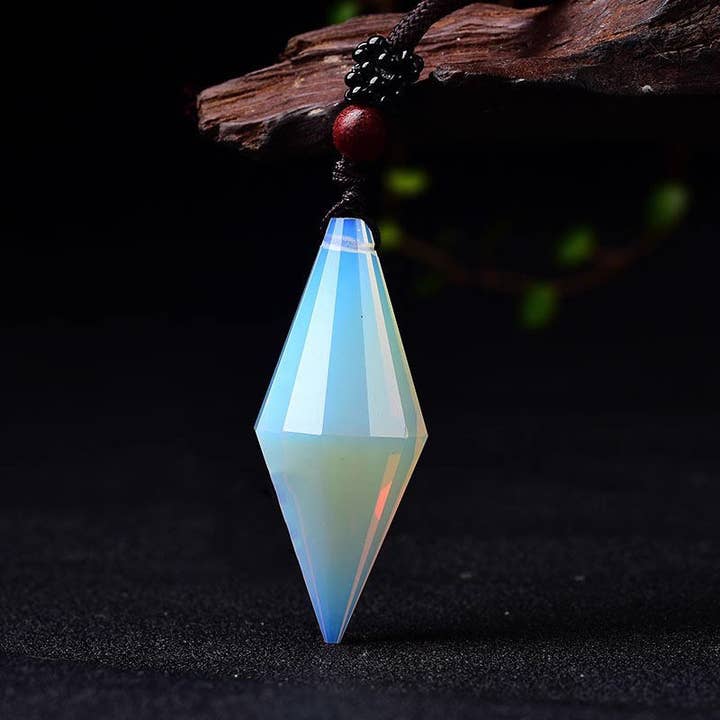 Natural Crystal Opal 12-Sided Double-Pointed Pendulum for wholesale by Gemcohub