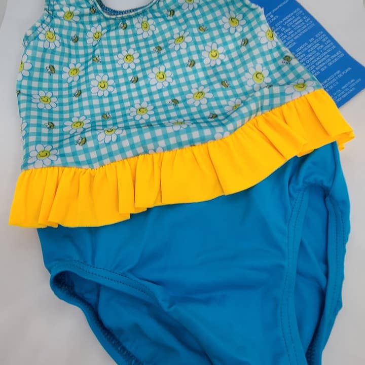 One-piece Sunflower Bathing Suit, little girls for wholesale by Sassy Bubbles