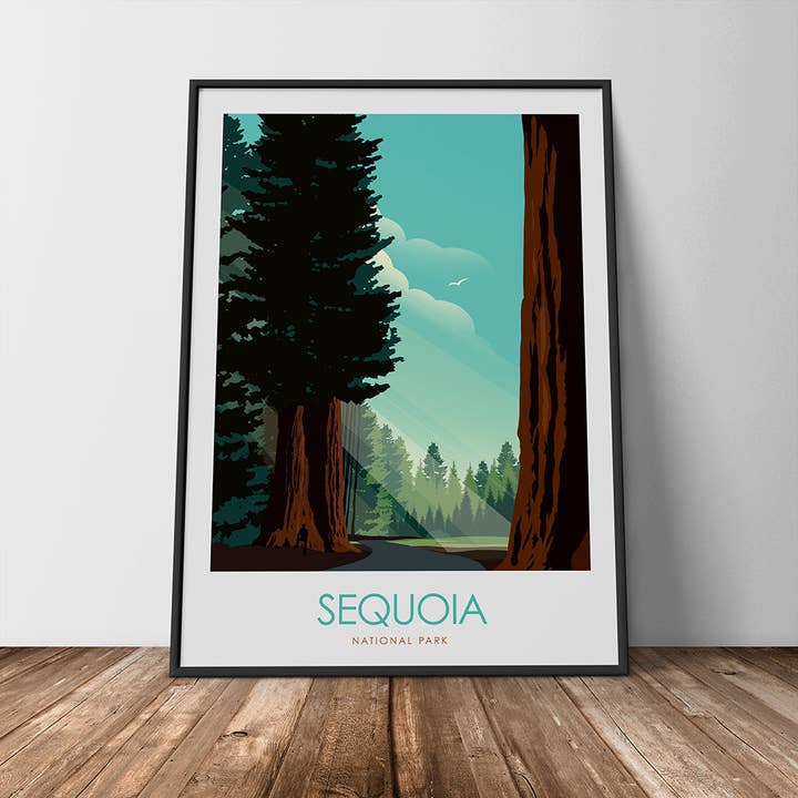 Impresión minimalista del Parque Nacional de las Secuoyas para venta al por mayor de Studio Inception