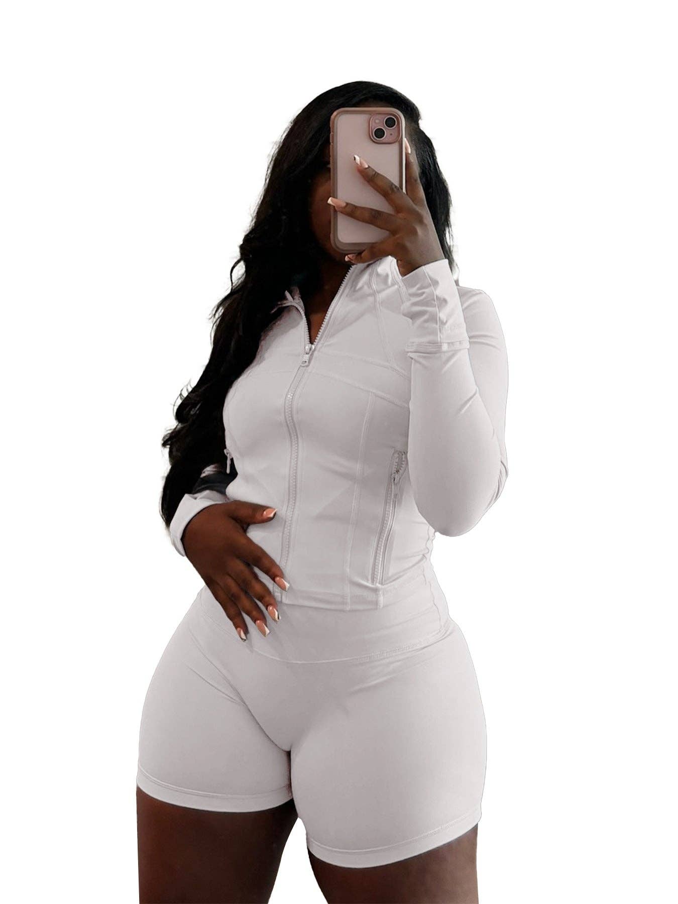 MB Fashion Wholesale - Wholesale Activewear Set - Women's - MB FASHION Athletic Set Long-Sleeve Zip-Up 4068LY16