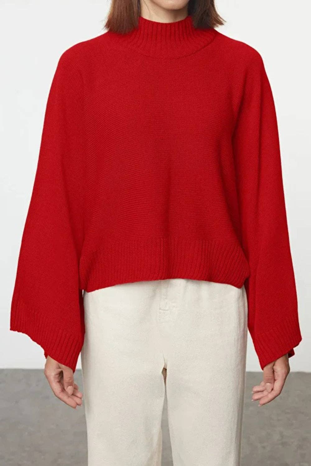 Hoxton Gal – wholesale Knitted jumper – Women′s – Oversized Flared Sleeve Knit Sweater7