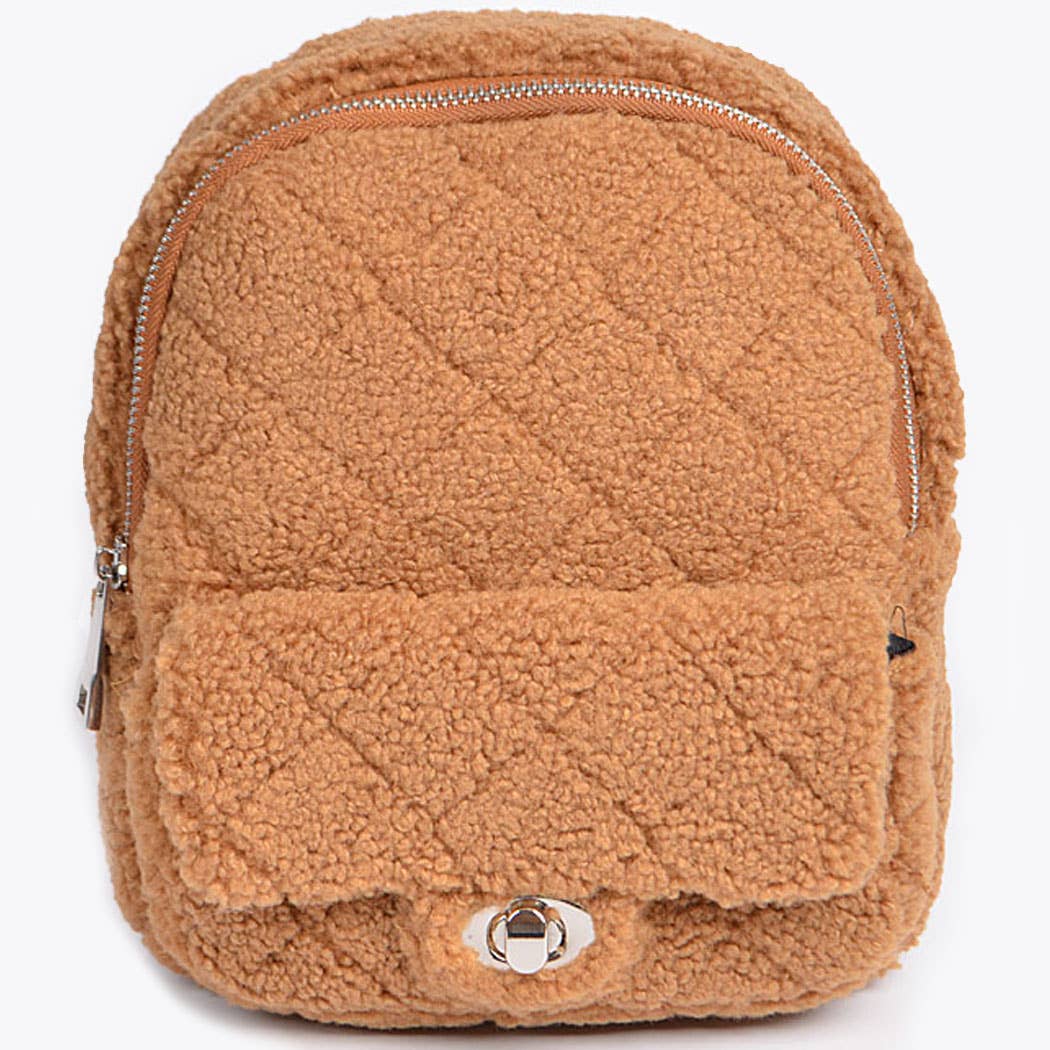 3AM BY H&D ACCESSORIES - Wholesale Backpack - Women's - Fluffy Flap Zipper Backpack6