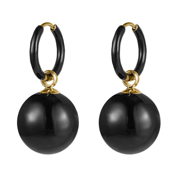 Brea Hoop Schwarz/Gold für den Großhandel von Bud To Rose